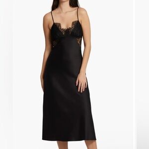 Rya Collection Serena Charmeuse Gown Women’s Large Slip Dress Satin Lace Sexy
